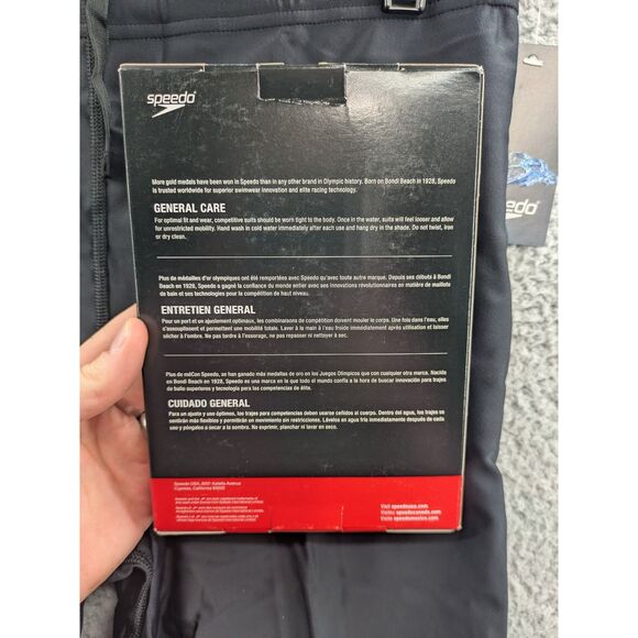 NWT Speedo Men's size 38 Black PowerFlex Jammers Training Swimsuit - Picture 11 of 12